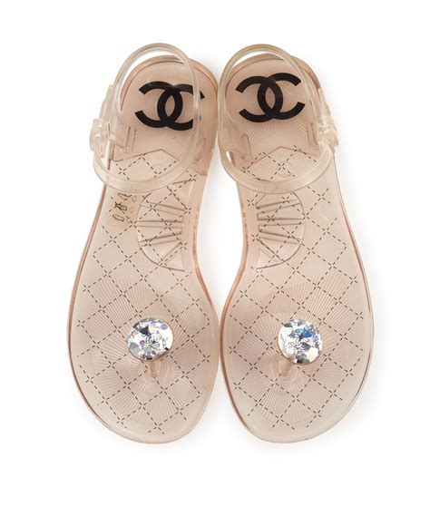 chanel button jelly sandals|chanel transparent sandals.